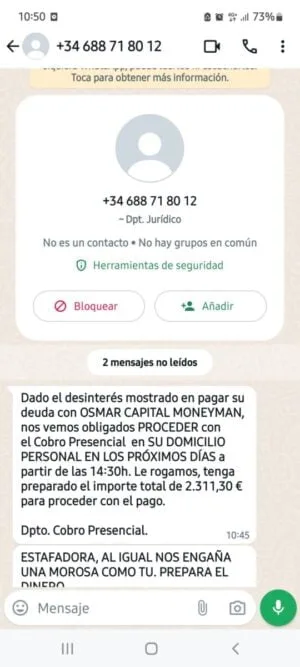 mensaje insultante de Osmar Capital